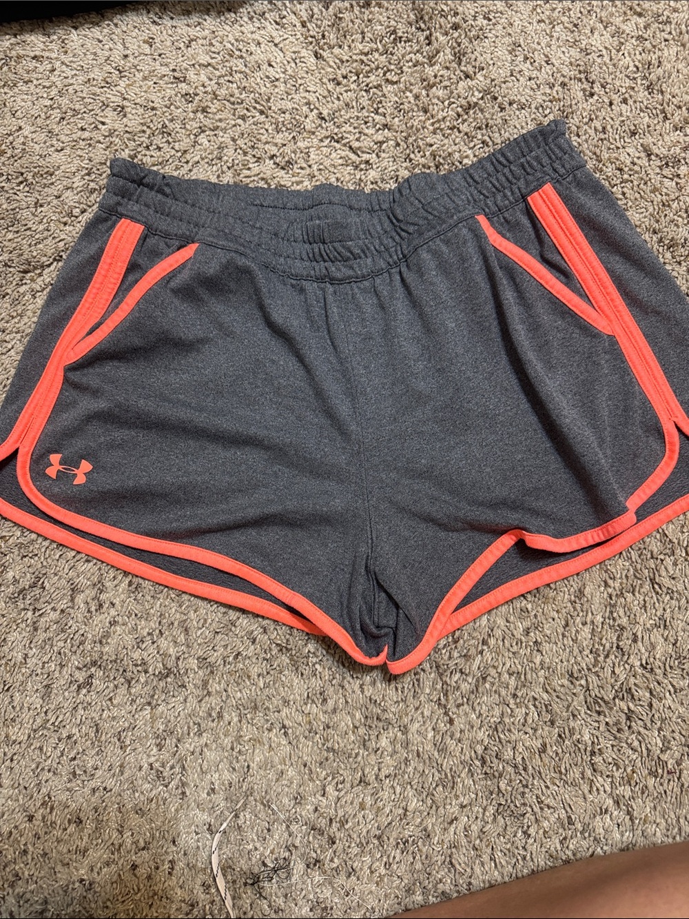 Under Armour Women's Charcoal Shorts with Coral Trim